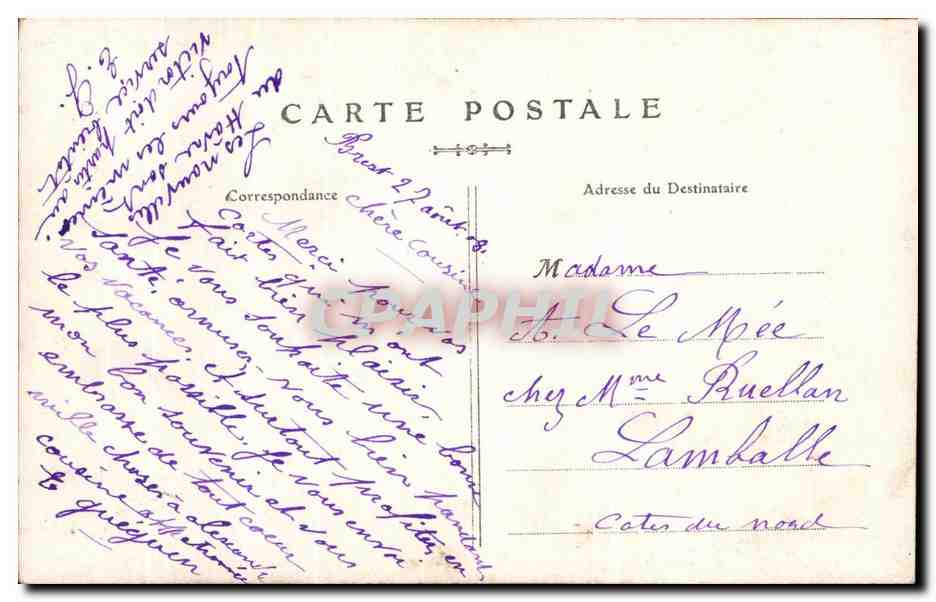 CPA Fantaisie Militaria  — Rückseite