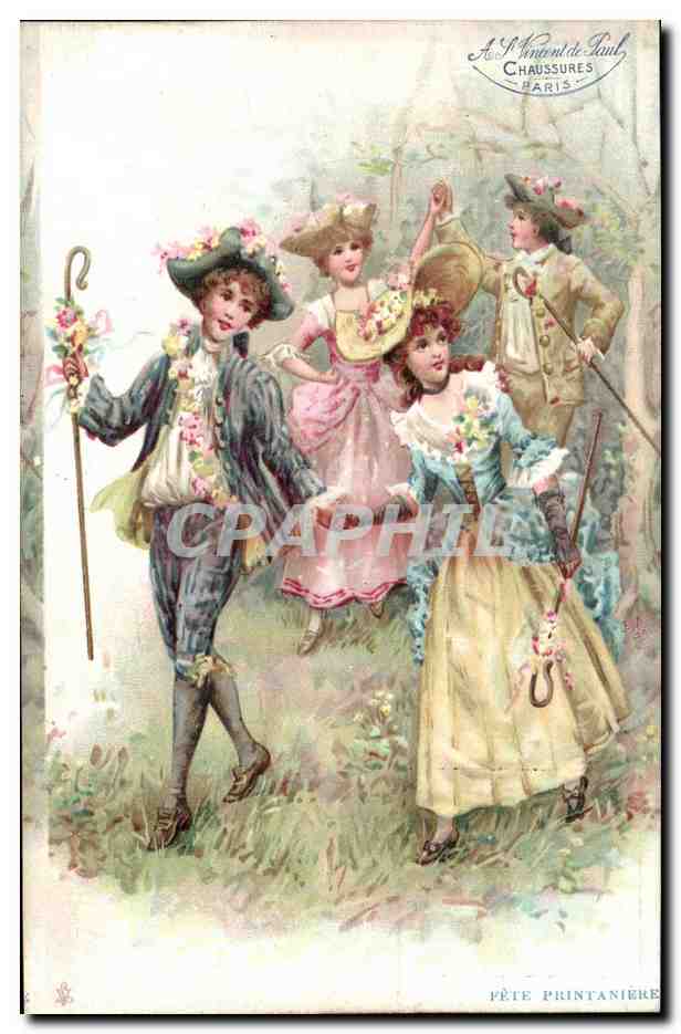 CPA Fete Printaniere fantaisie Femme