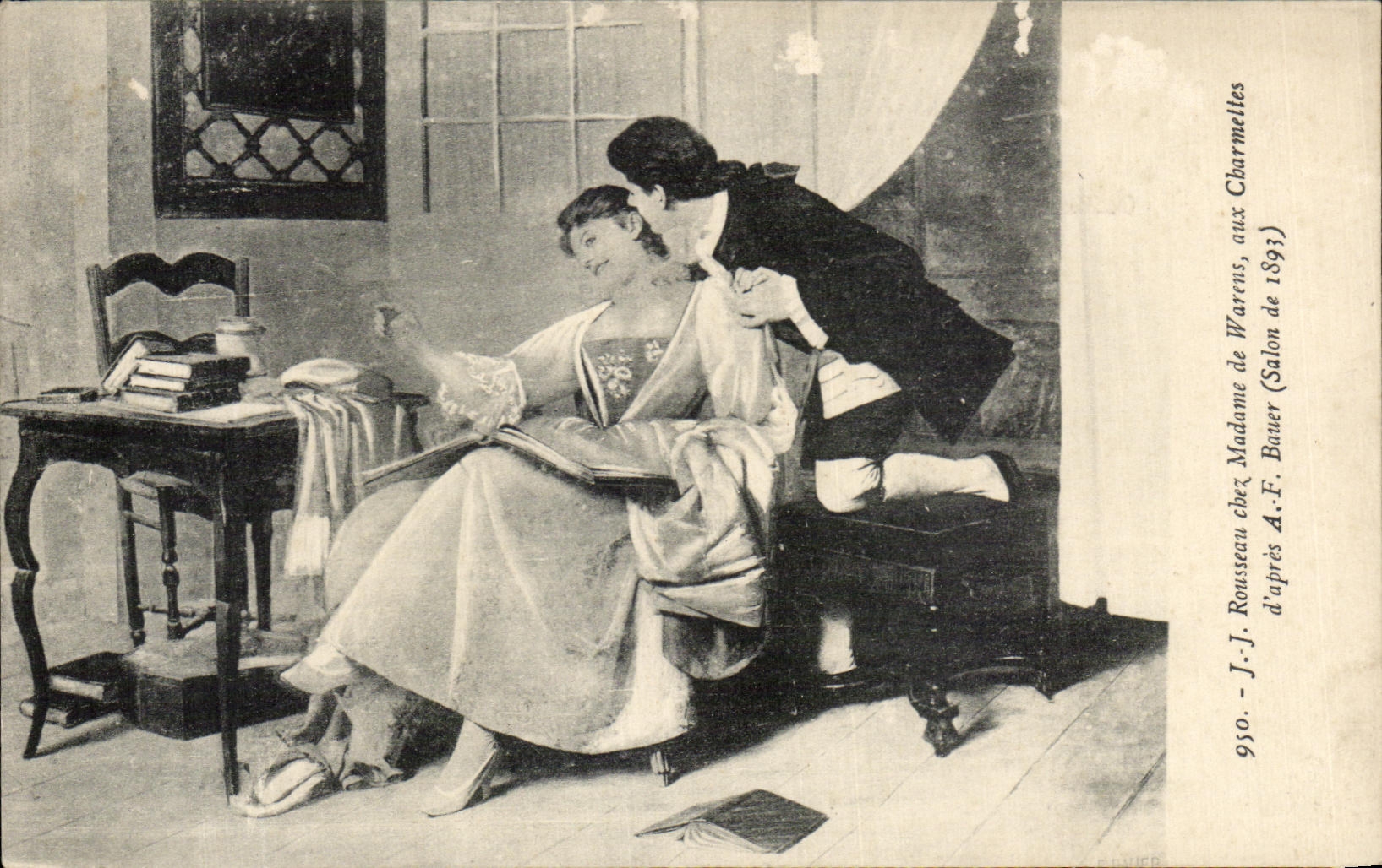 CPA Rousseau chez Madame de Warens aux Charmettes d'apres Bauer Salon de 1893
