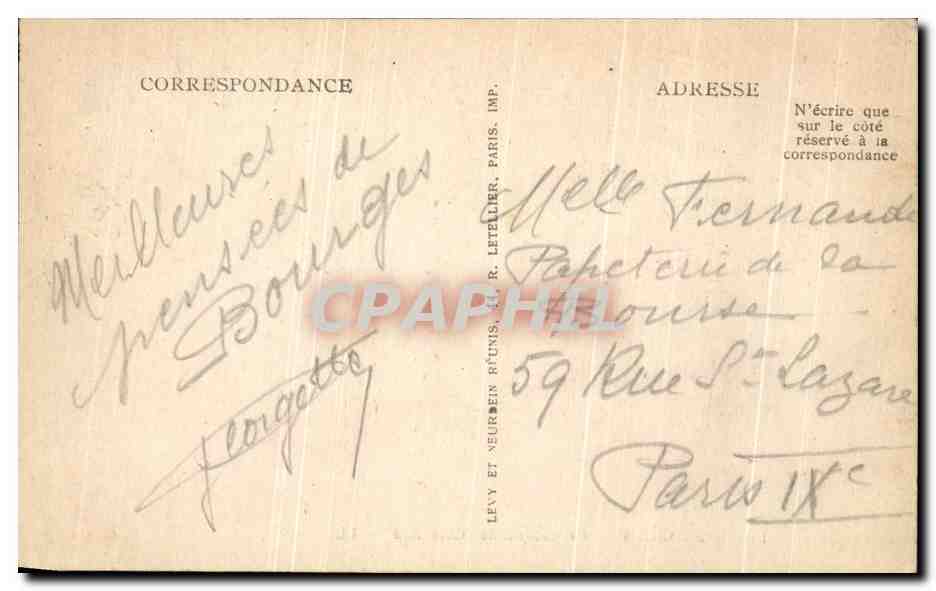 CPA Bourges La Chathedrale Cote Sud — Verso