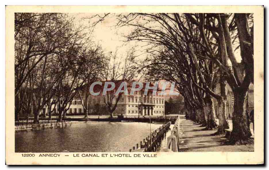 CPA Annecy Le Canal Et L'hotel De Ville