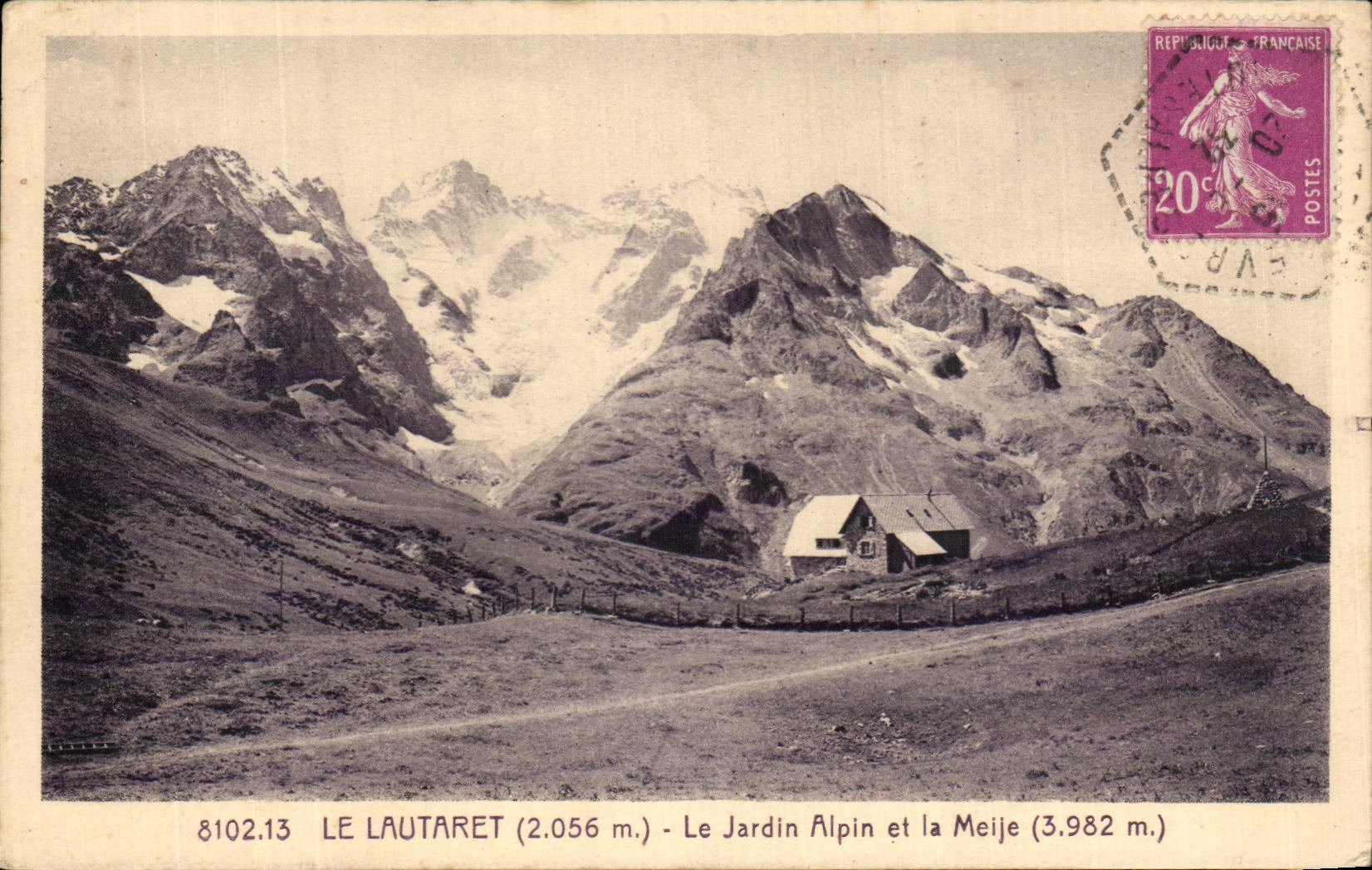 Le Lautaret (2.056 m.) - Le Jardin Alpin et la Meije (3.982 m.) — A. Hourlier, Grenoble