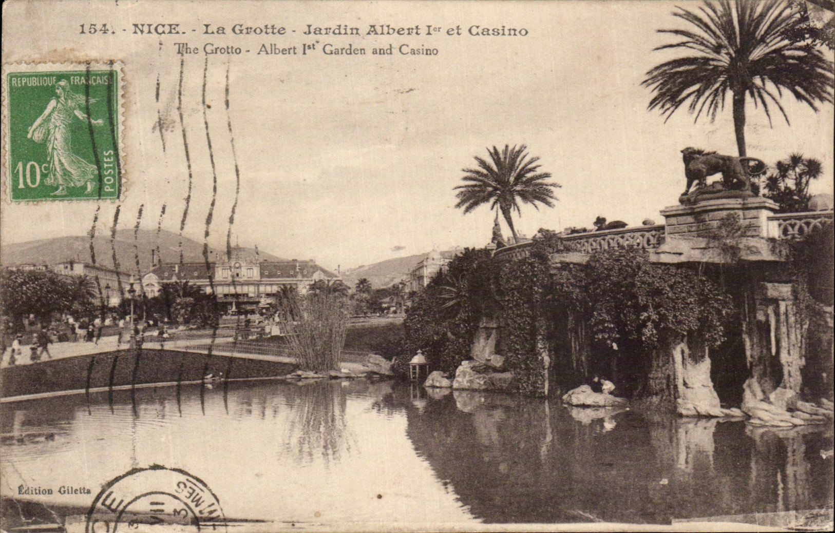 CPA Nice La Grotte Jardin Albert 1er Casino 