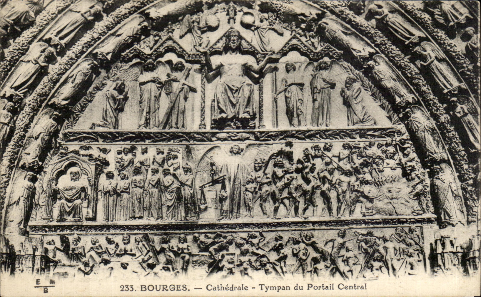 CPA Bourges Cathedrale Tympan Du Portail Central