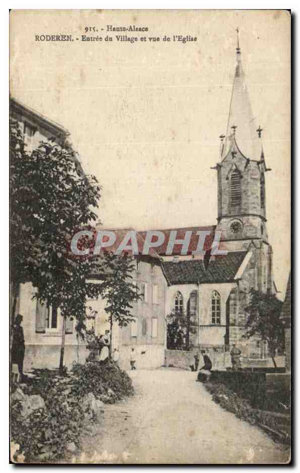 CPA Haute Alsace Roderen Eutree Du Village et Vue De L'Eglise