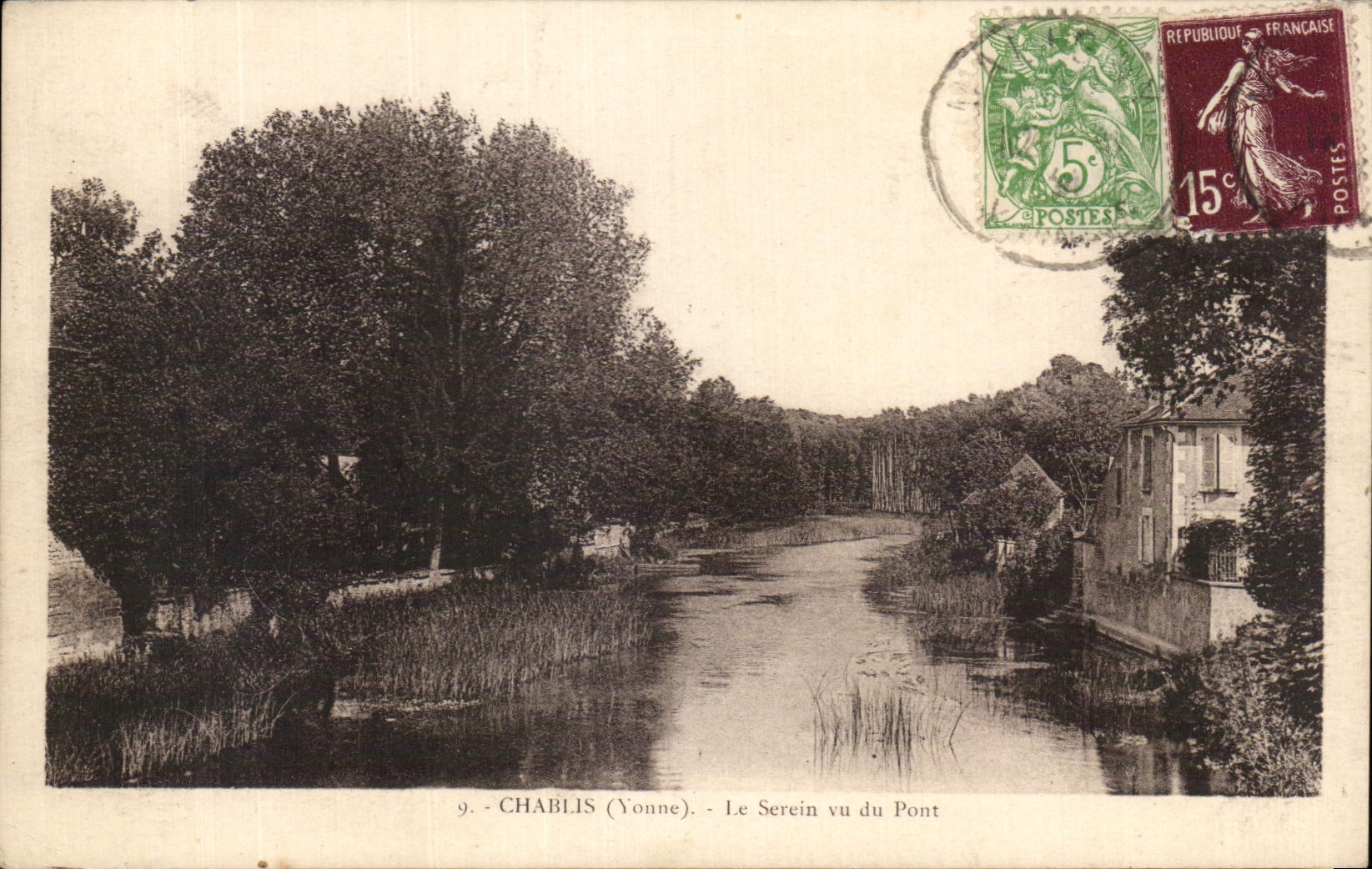 CPA Chablis Le Serein vu du Pont