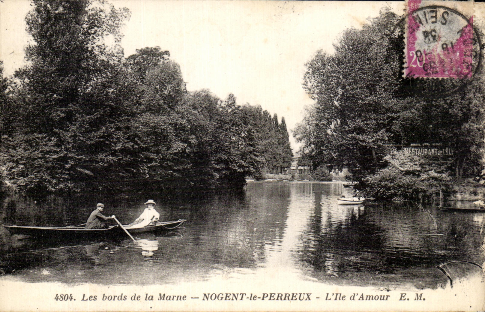 Ufer der Marne — NOGENT-le-PERREUX — L'Île d'Amour — E. M.