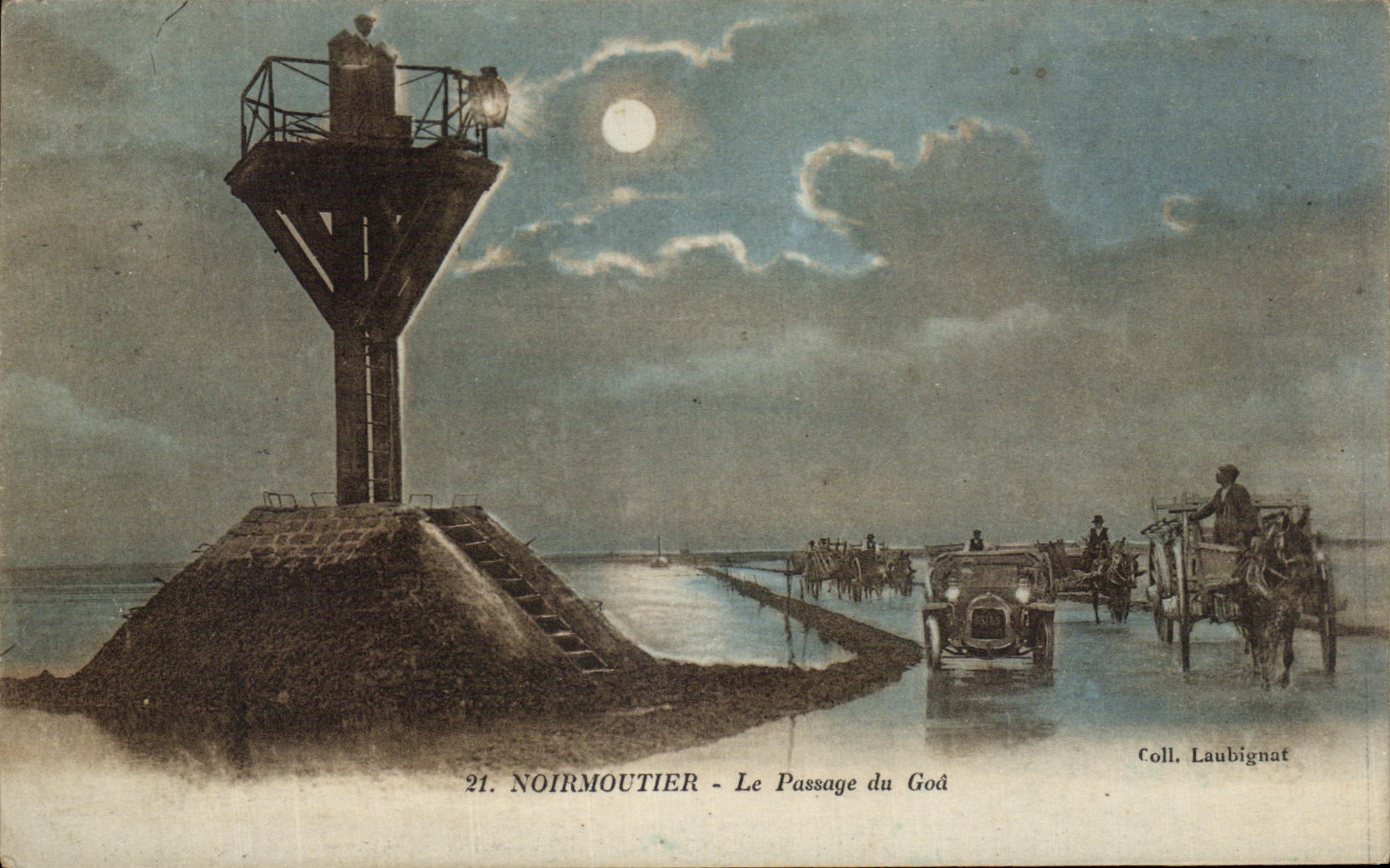 CPA Noirmoutier Le Passage du Goa Automobile
