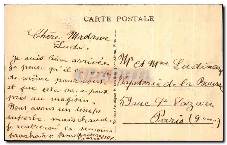 CPA La Suisse Normande Route de Flers a Pont Erambourg Vallee de la Vors La Vere au Champ Fermant  — Rückseite