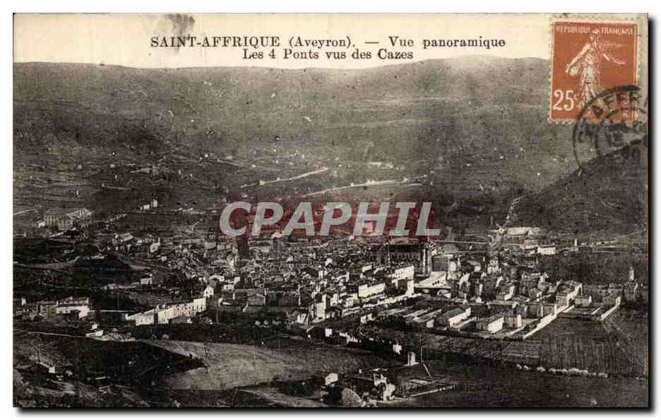 CPA Saint Affrique Vue Panoramique Les Ponts vus des Cazes