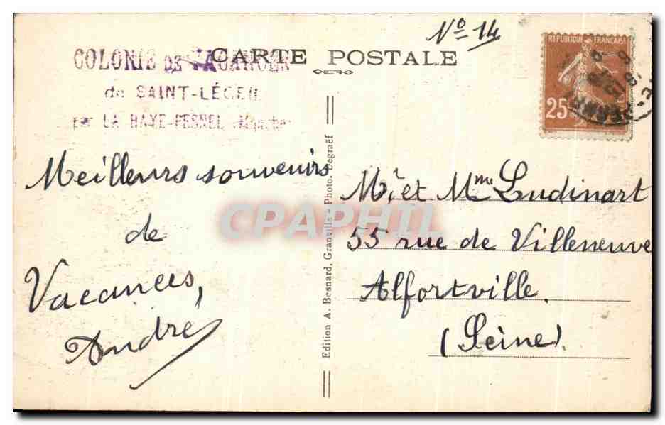 Granville — Abfahrt der Segelschiffe zur Fischerei — Granville Artistique, n°86 — Rückseite