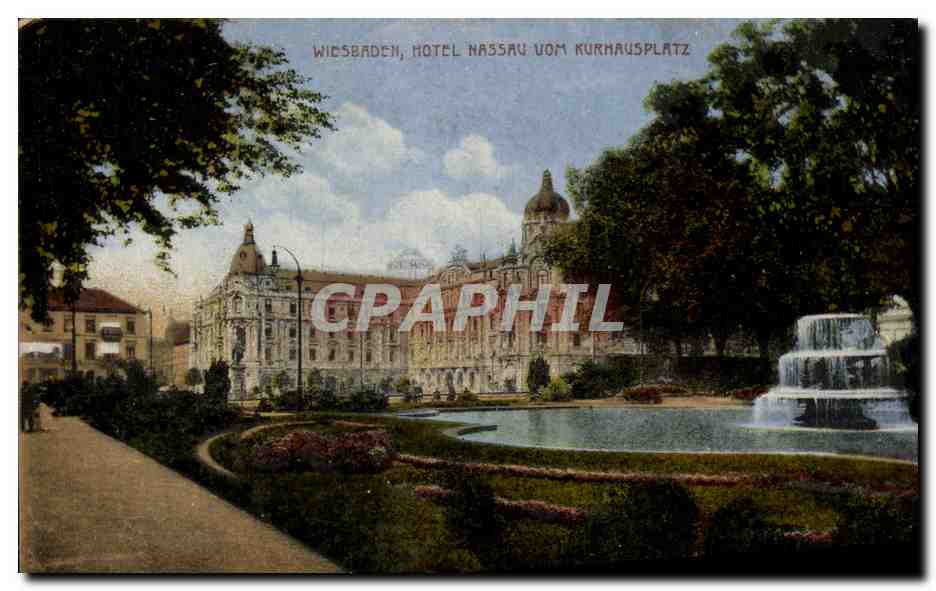 CPA Wiesbaden Hotel Nassau vom Kurhausplatz