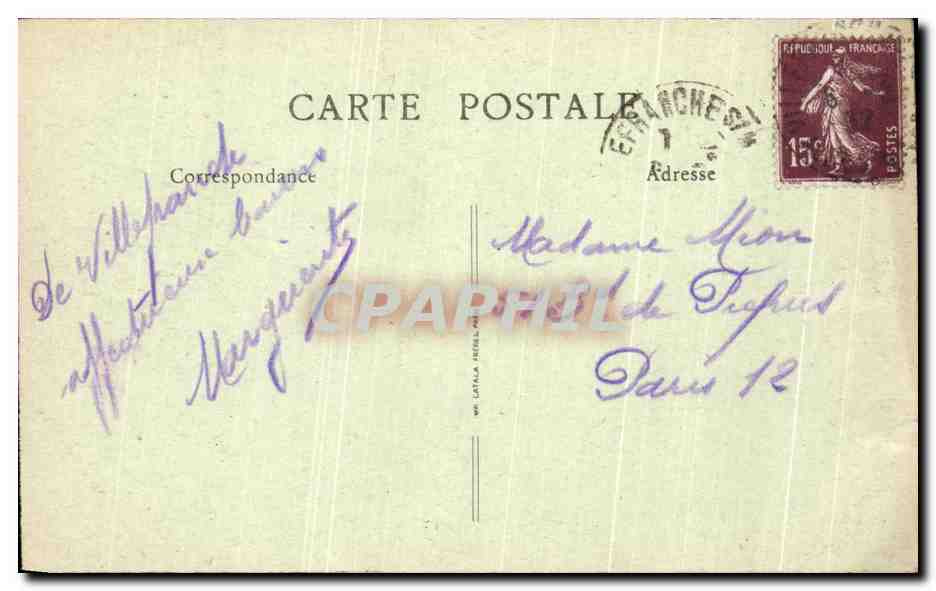 Villefranche - Allgemeiner Blick — Die Côte d'Azur — Verlag B. F., Nr. 25 — Rückseite