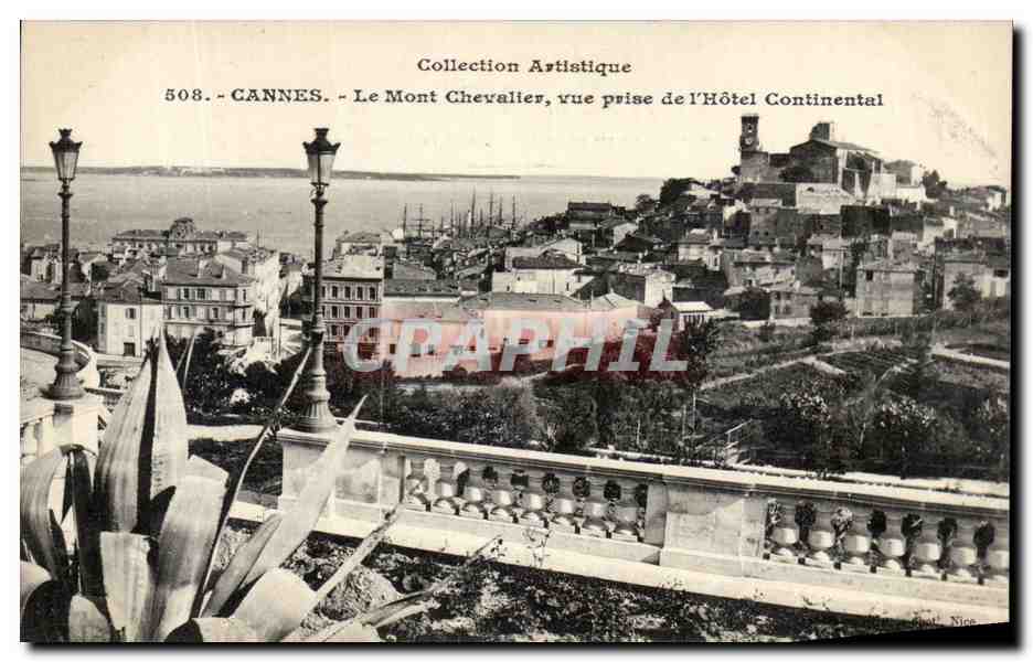 CPA Cannes Le mont Chevalier vue prise de l'Hotel Continental