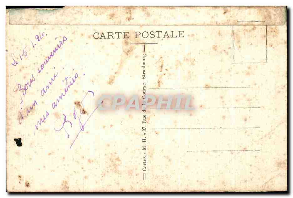 CPA Strasbourg Palais du Rhim Place de la Republique — Rückseite
