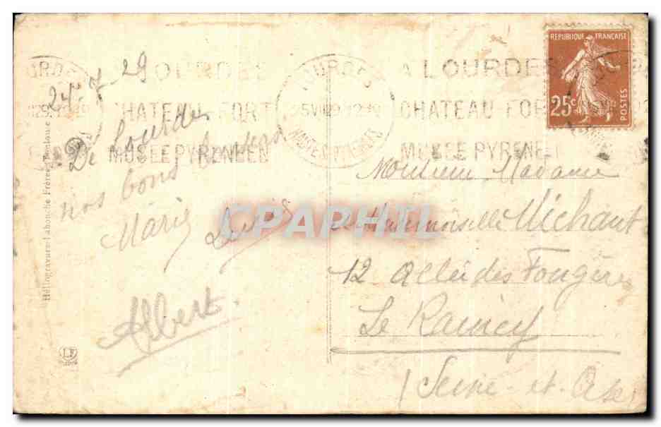Tarjeta postal antigua Pau LA Chaine Des Pyrenees Vue Du Boulevard — Reverso