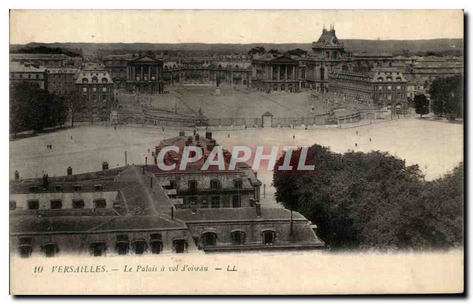 CPA Versailles Le Palais a vol d'oiseau