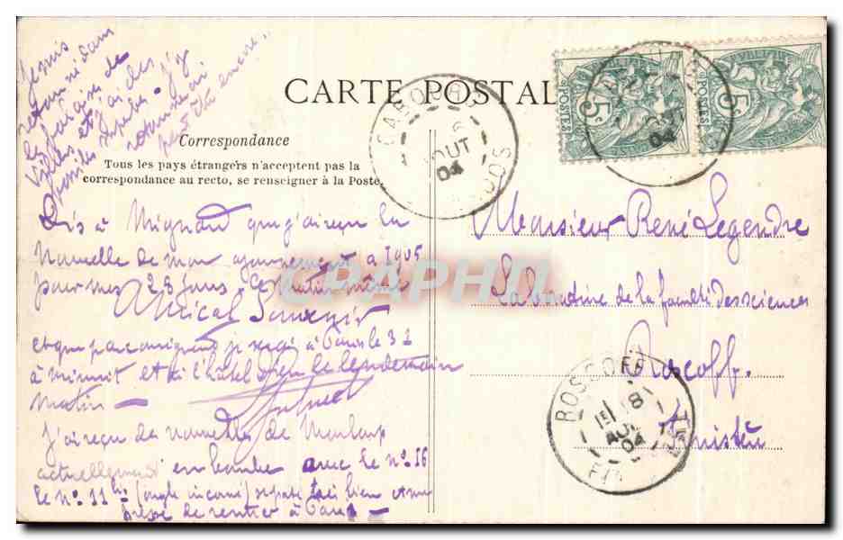 Beuzeval-Houlgate — La Dive et les Falaises — La C.P.A. n°8 — Verso