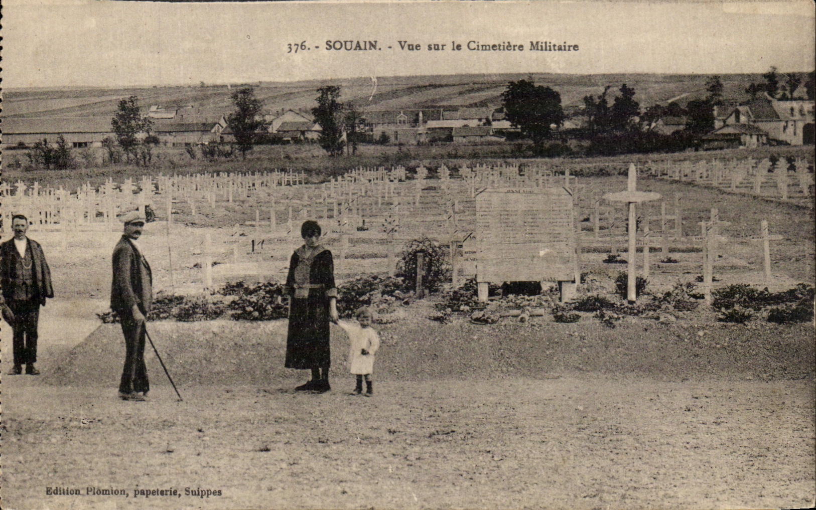 Souain — View of the Military Cemetery — Edition Plomion, papeterie, Snippes, n°376
