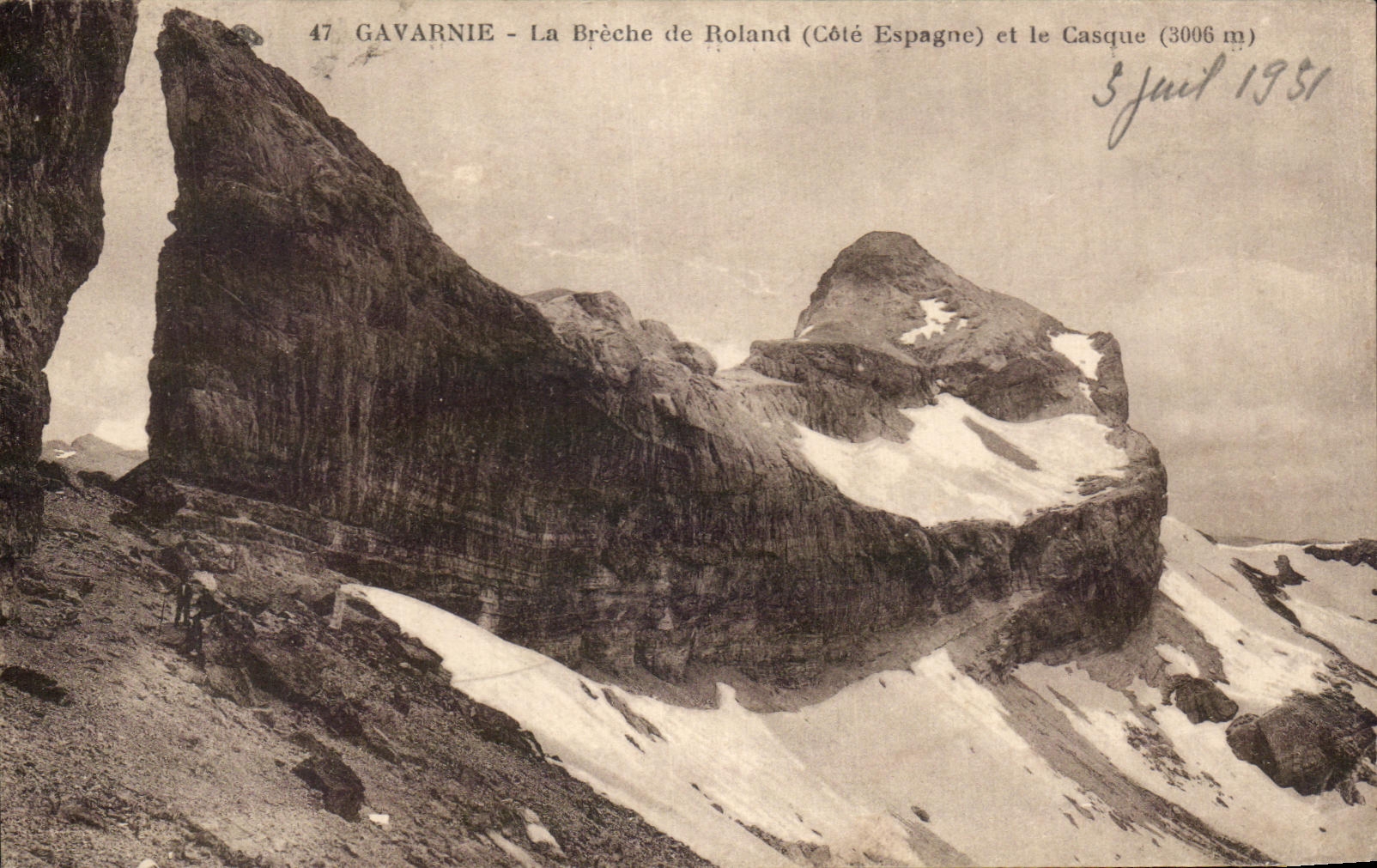 Gavarnie - La Brèche de Roland (Côté Espagne) et le Casque (3006 m) — série 47, éditée par Gavarnie