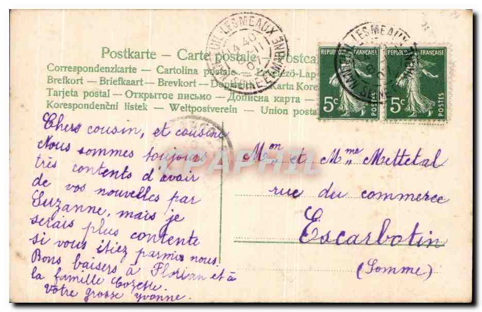 CPA Fantaisie Femme et enfant  — Rückseite