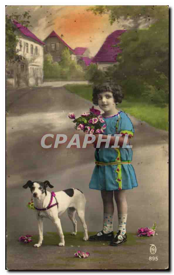 CPA Fantaisie Enfant et chien 