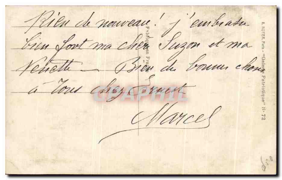 CPA Militaria Dans La Tranchee Le Lecture Du Bulletin Des Armes De La Republique — Rückseite