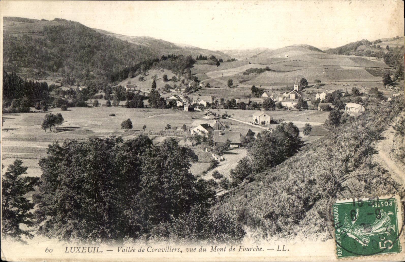 LUXEUIL — Vallée de Coravillers, vue du Mont de Fourche — LL.