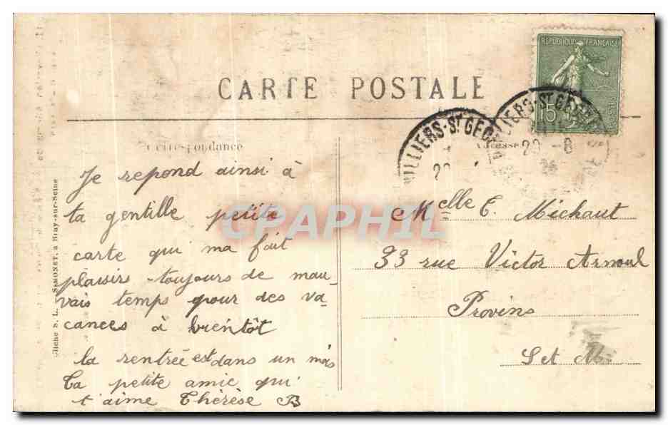 CPA L'Eglise De Montceaux Les Provins Apres Le Bombardement — Verso