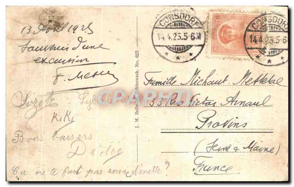 CPA Petite Suisse Luxembourgeoise Rochers De La Kohlscheuer — Rückseite