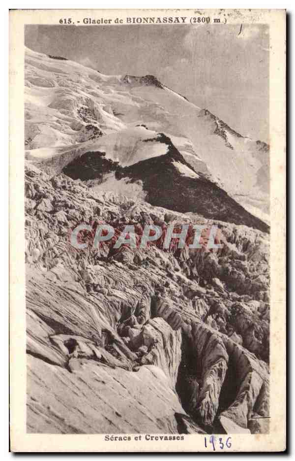 Glacier de Bionnassay (2800 m) — Séracs et Crevasses — L. Morand, phot.édit. Megève