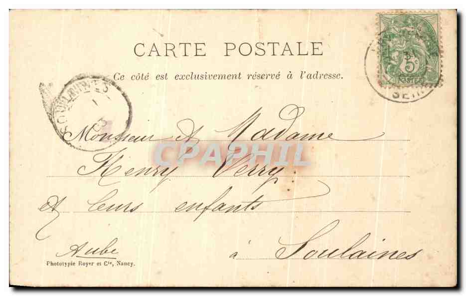 CPA Fantaisie Femme 1903 — Rückseite