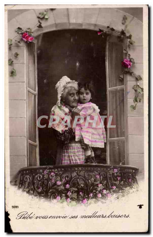 CPA Fantaisie Grand mere et enfant 
