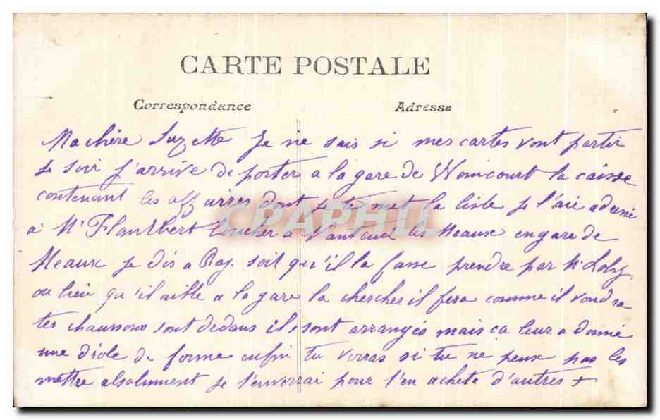 CPA Fantaisie Militaria Religieuse — Verso