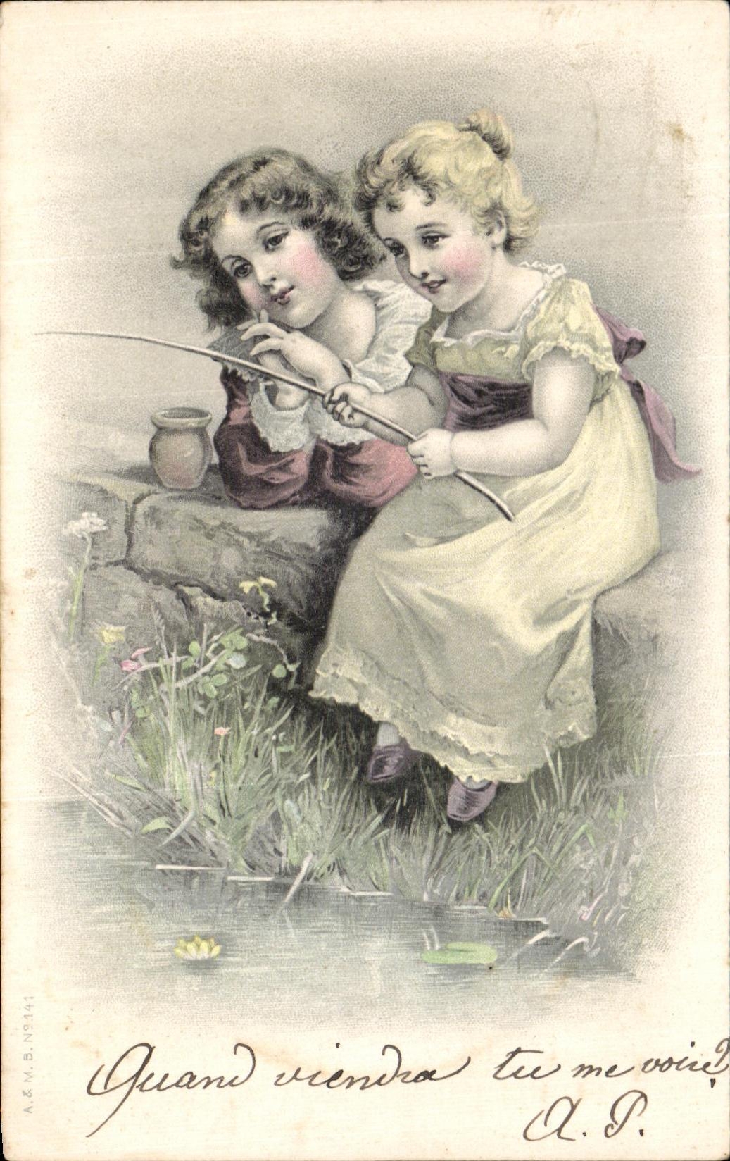 CPA Fantaisie Enfants Peche 