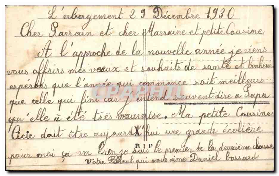 CPA Bonne Annee Hirondelle — Verso