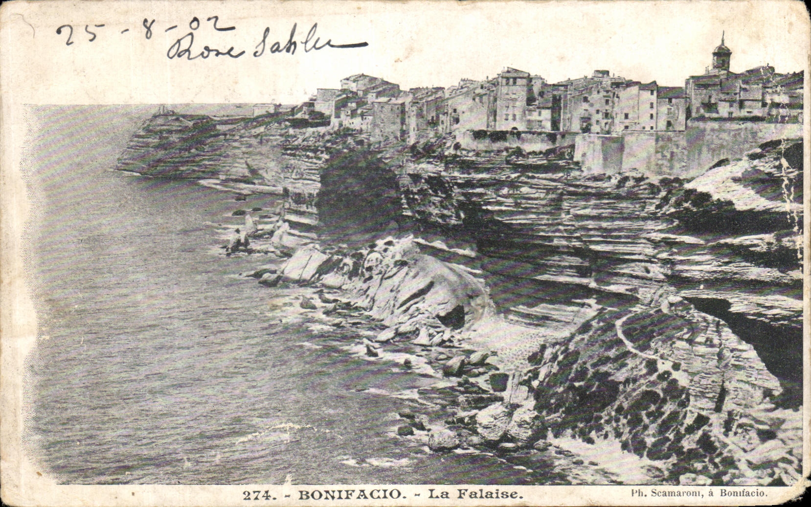 CPA Bonifacio La Falaise Corse 