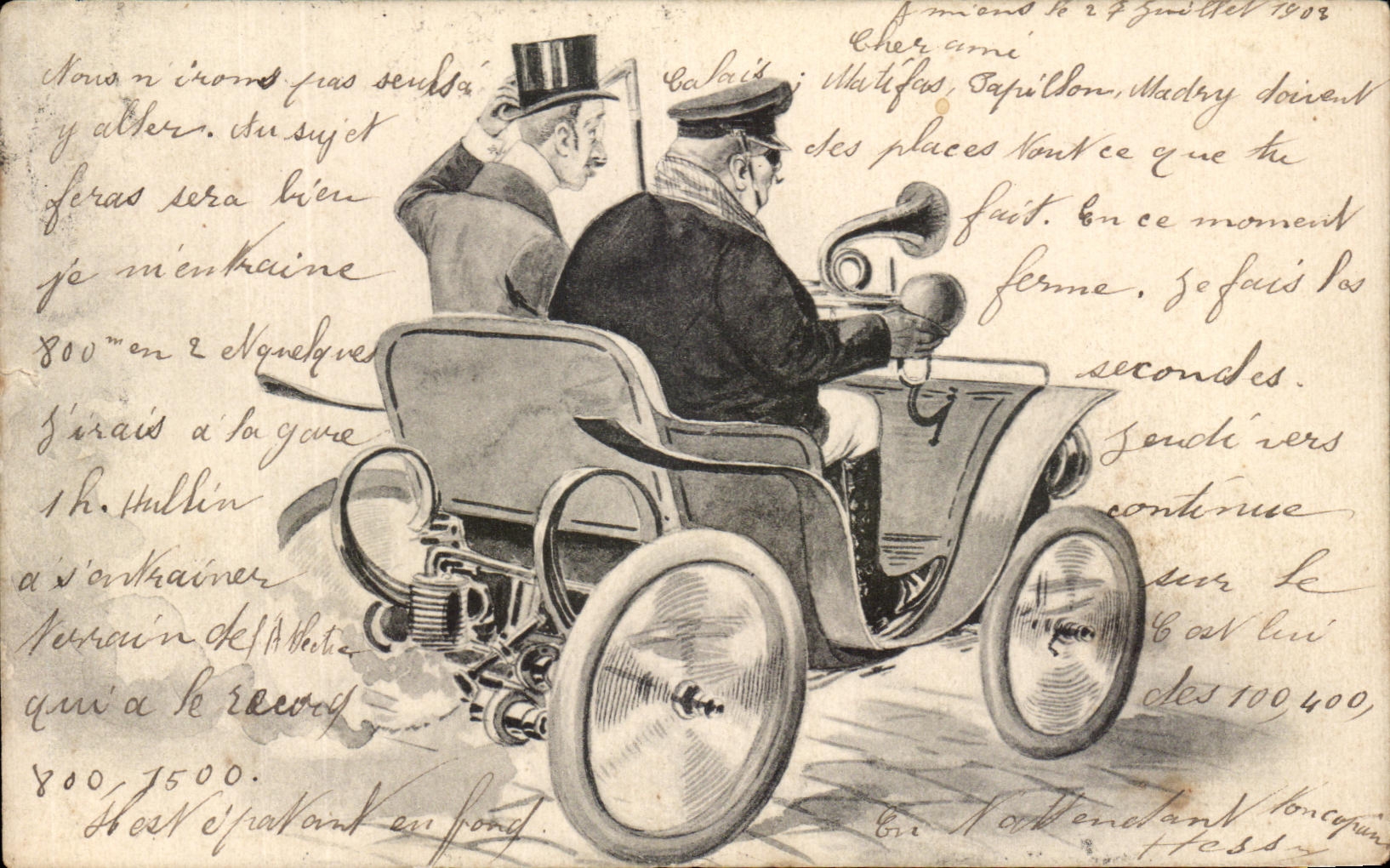 CPA Humour Automobile 