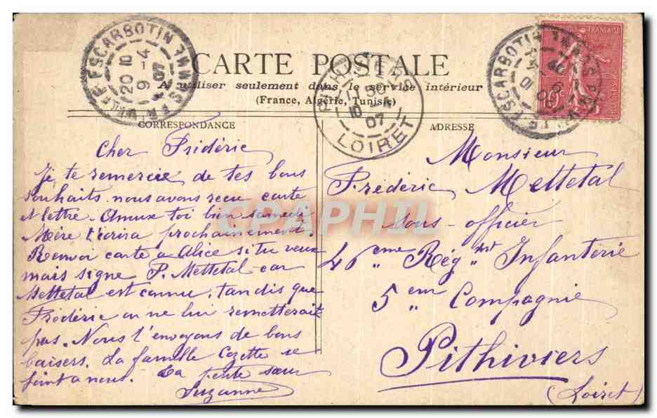 CPA Berger et moutons  — Rückseite