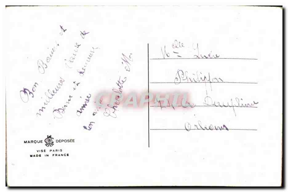 CPA fantaisie Fleurs Carte brodee Bonne Annee — Rückseite