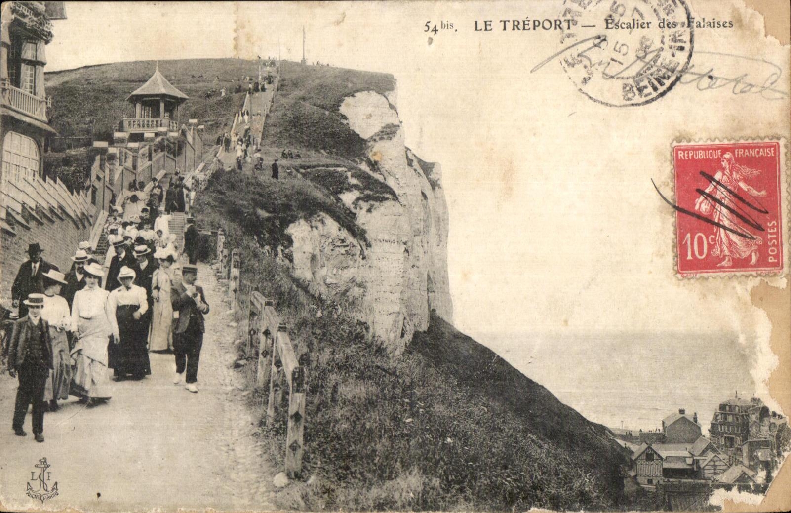 CPA Le Treport Escalier Des Falaises