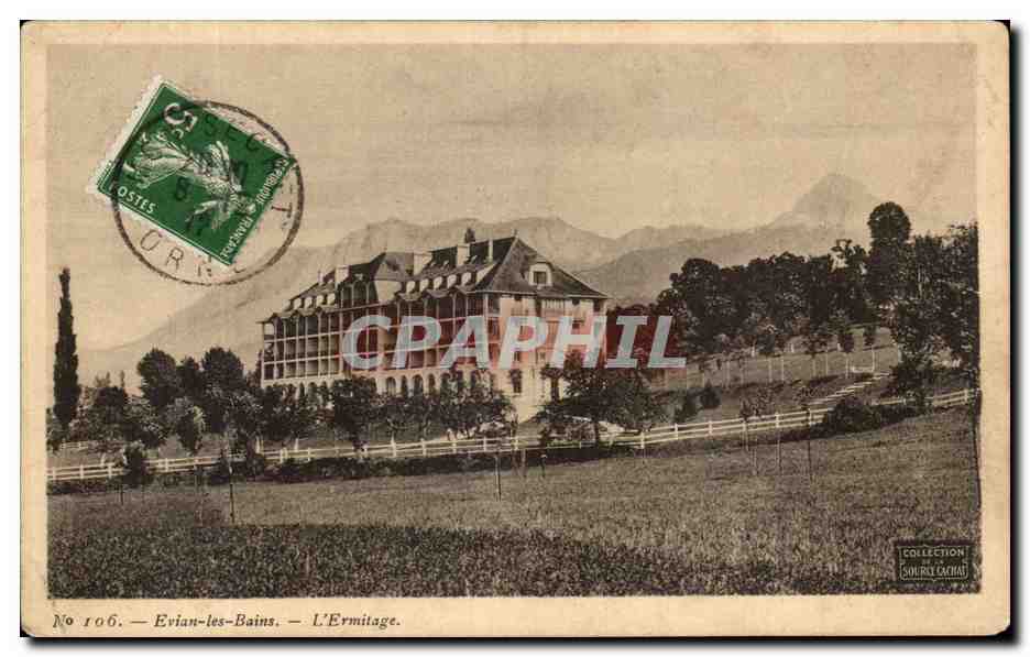 Antike Ansichtskarte Evian Les Bains Das Hermitage