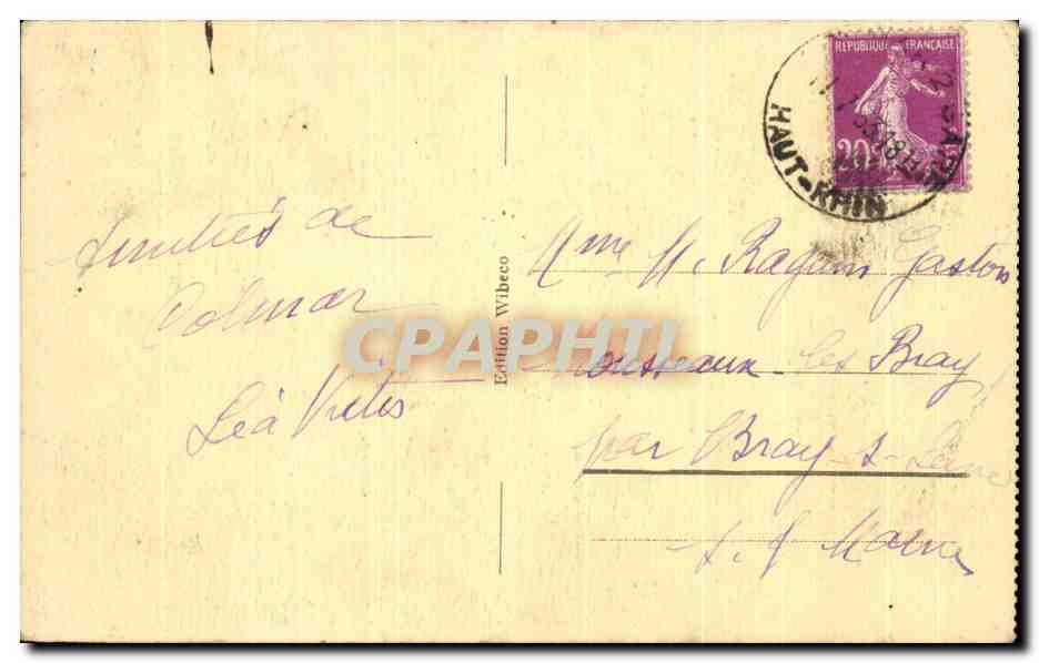 CPA Colmar Ancienne Douane — Rückseite