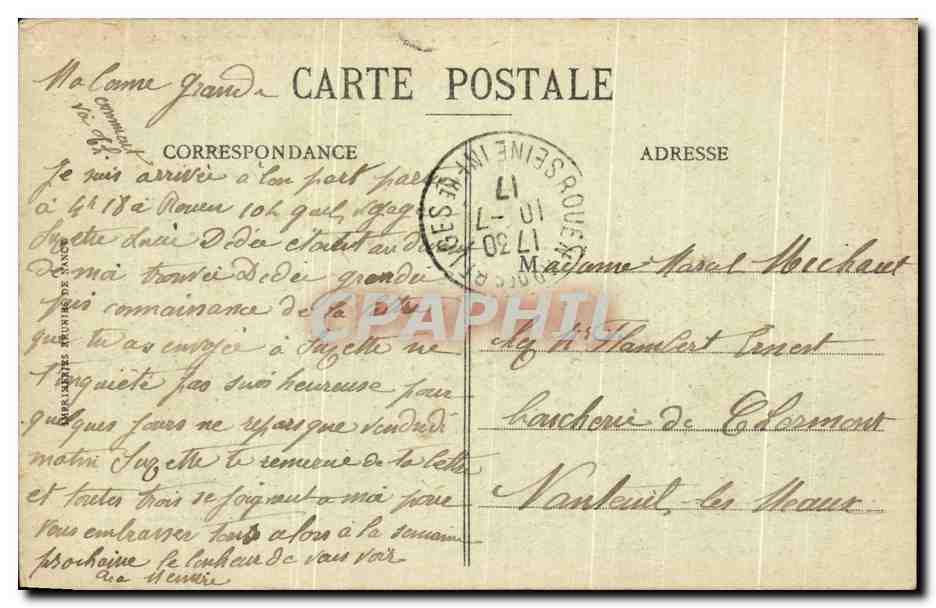 CPA Rouen Tour Ou Jeanne d'Arc Fut Enfermee Et Action Chateau — Rückseite