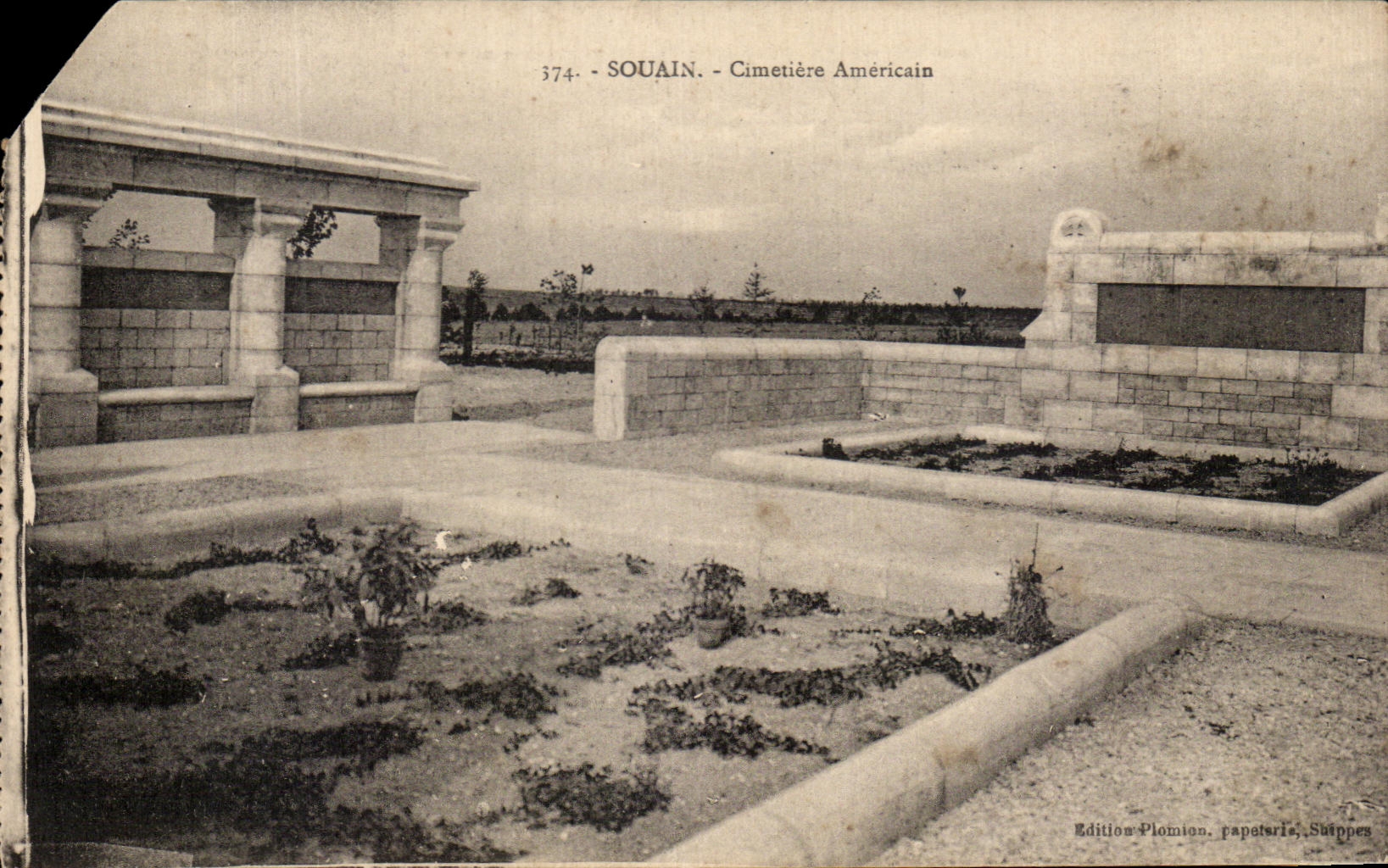 CPA Souain Cimetiere Americain Militaria