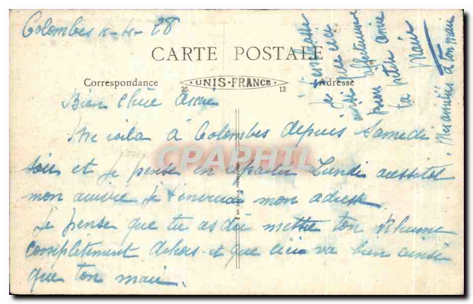 CPA Colombes Le Kiosque et La Place — Rückseite