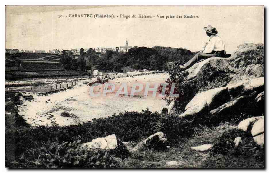 CPA Carantec Plage du kelenn Vue Prise des rochers
