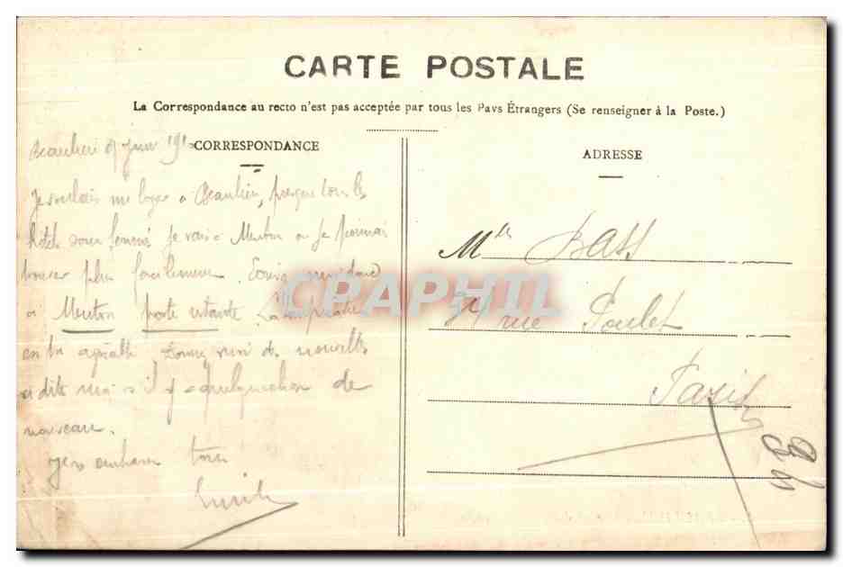 CPA Beaulieu Vue Generale — Rückseite