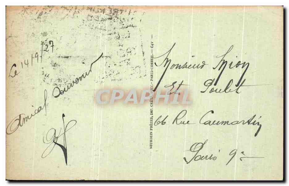 CPA Le treport Le Casino Et Les Falaises — Rückseite
