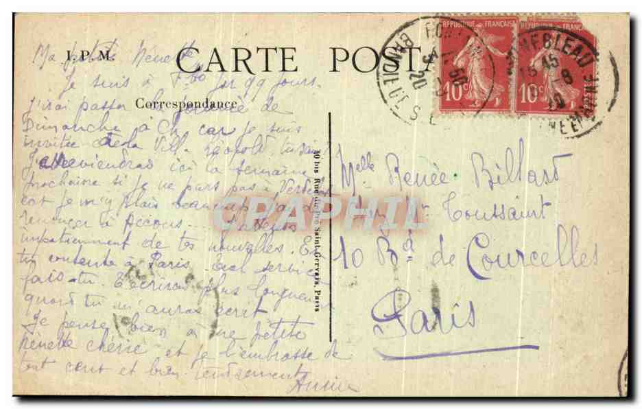 Palais de FONTAINEBLEAU — Le Château et l'Étang — Éditeur non identifié — Reverso